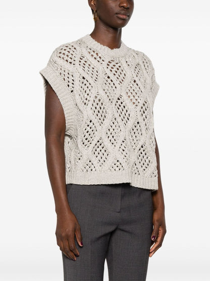 Cashmere knitted vest