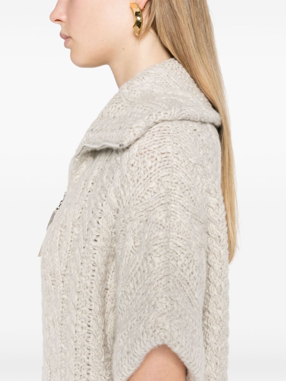 Wool zipped cardigan