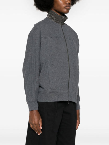 Cotton zipped sweatshirt