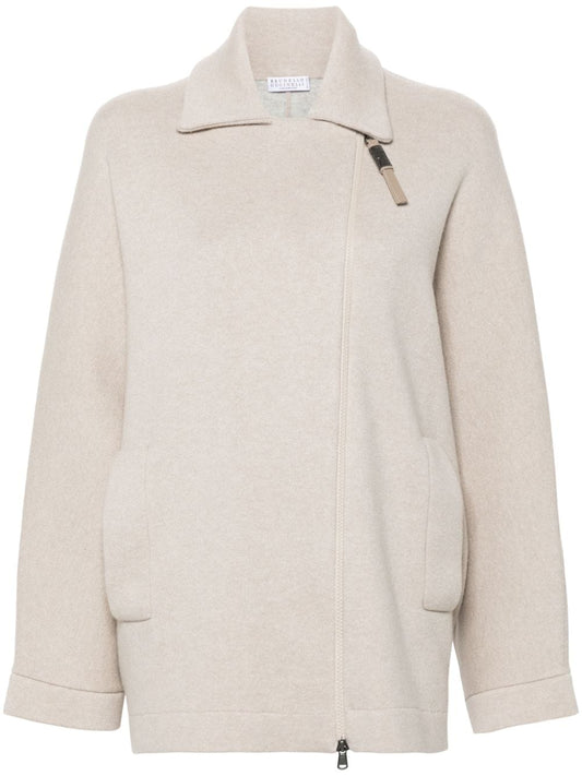 Cashmere zipped cardgian