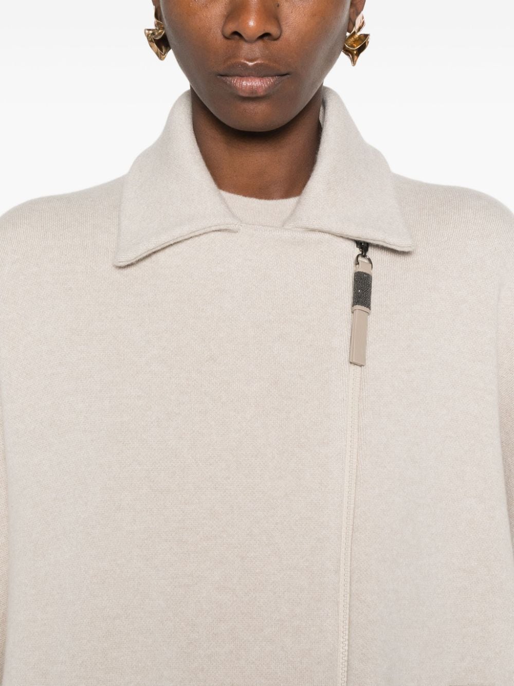 Cashmere zipped cardgian