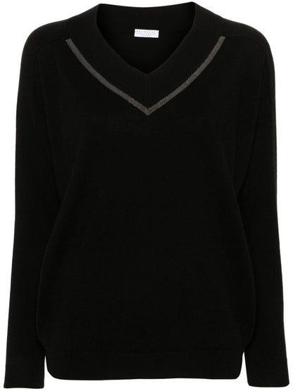 V-neck cashmere sweater