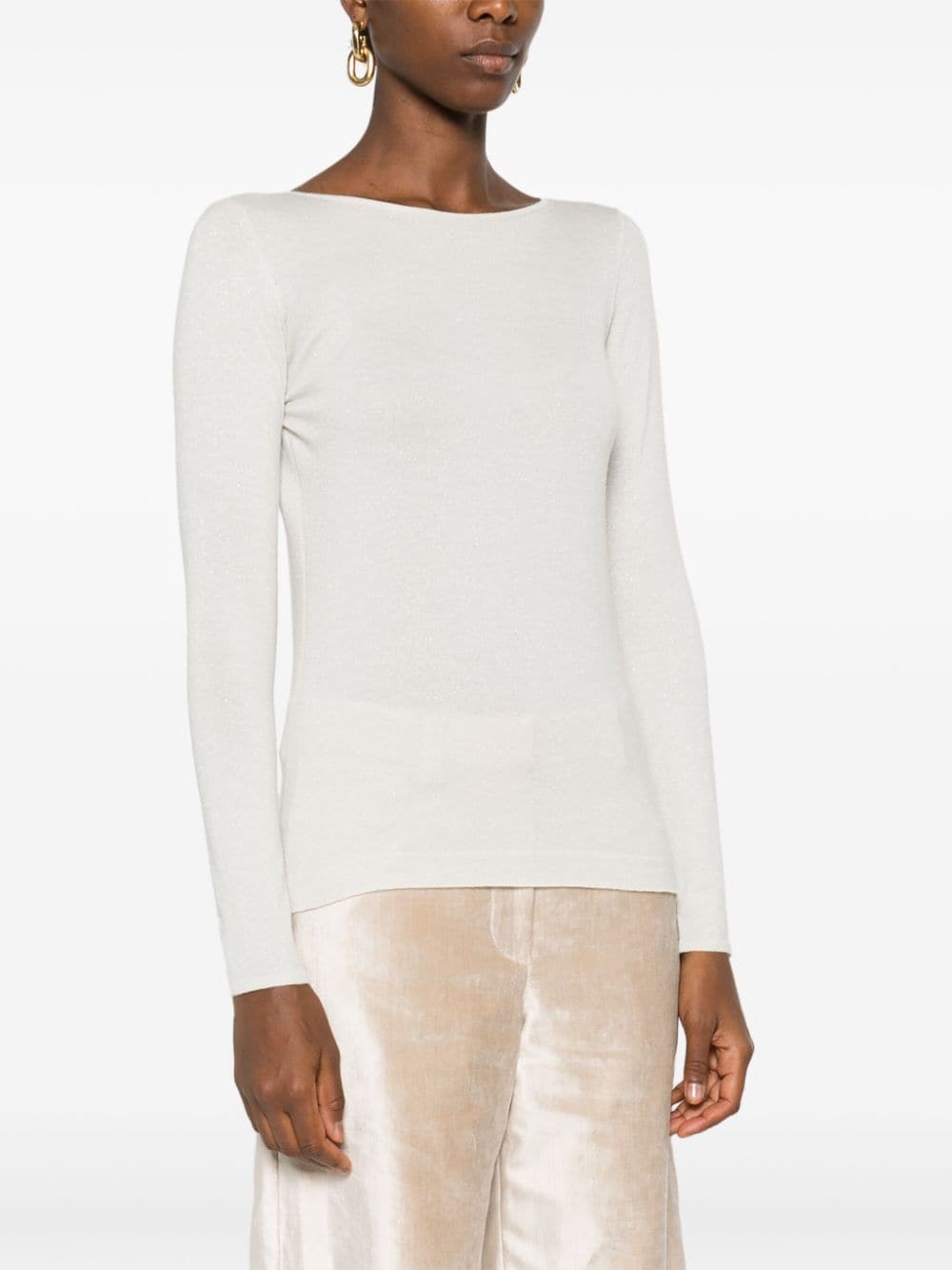 Cashmere and silk blend boatneck sweater