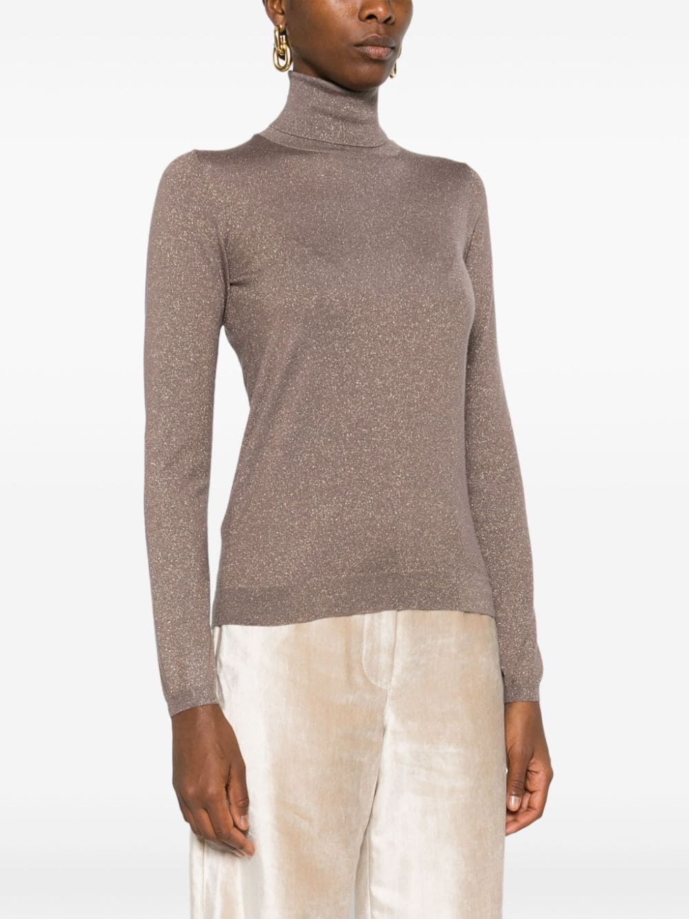 Cashmere and silk blend turtleneck sweater