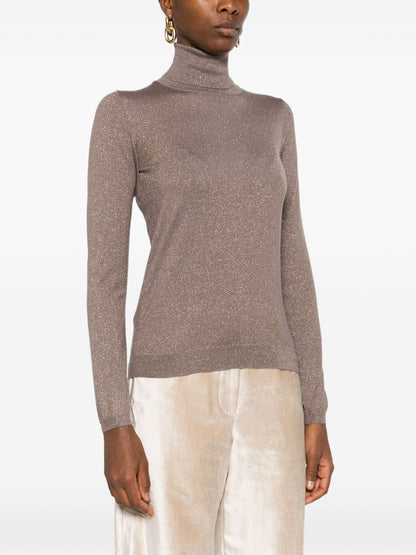 Cashmere and silk blend turtleneck sweater