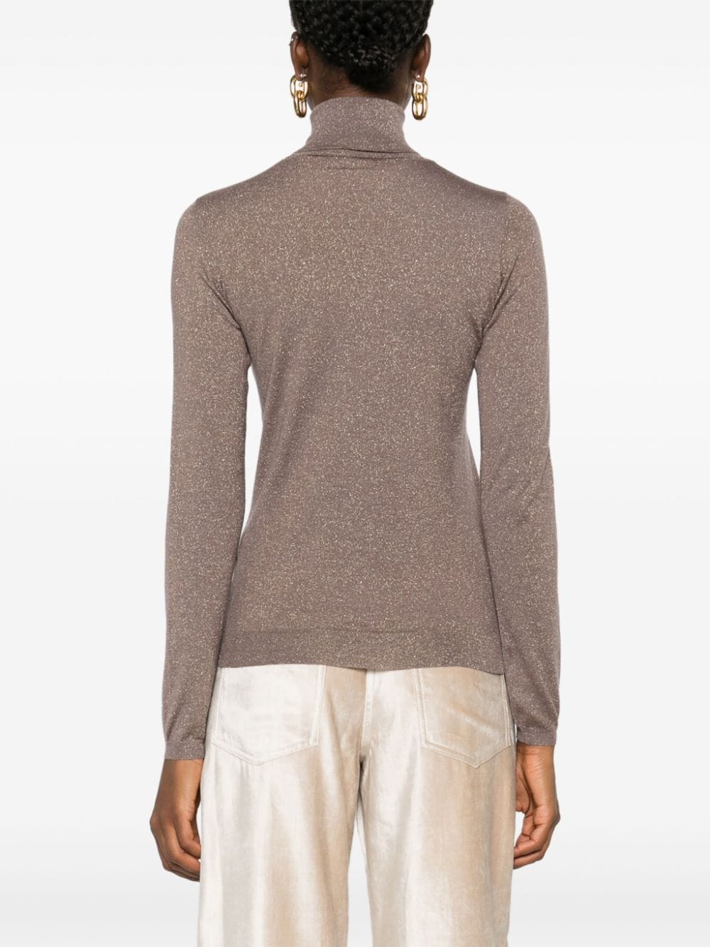 Cashmere and silk blend turtleneck sweater