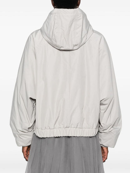 Cotton blend hooded jacket