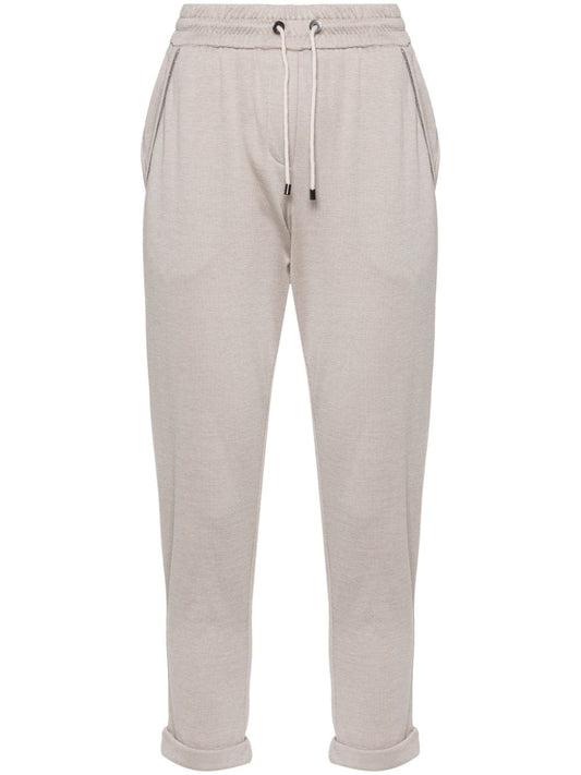 Cotton and silk blend sweatpants