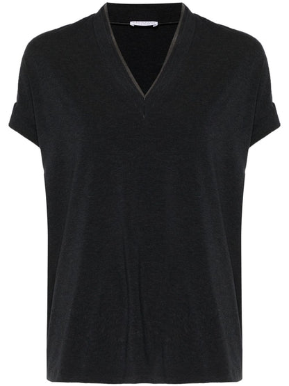 V-neck cotton t-shirt