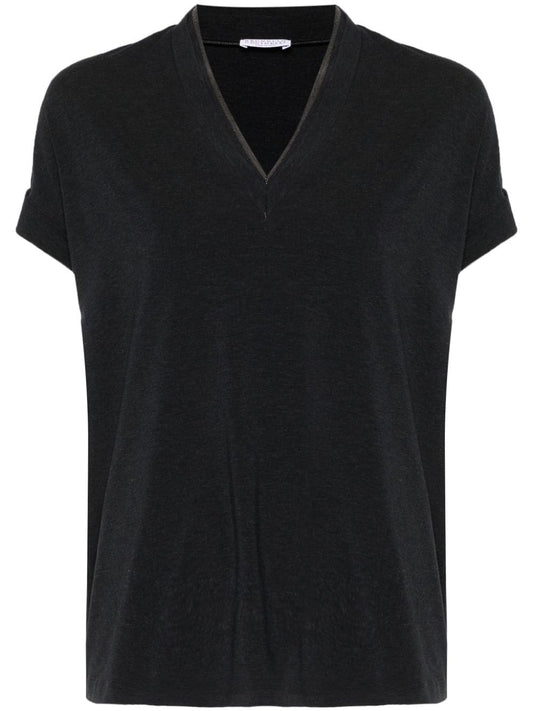 V-neck cotton t-shirt