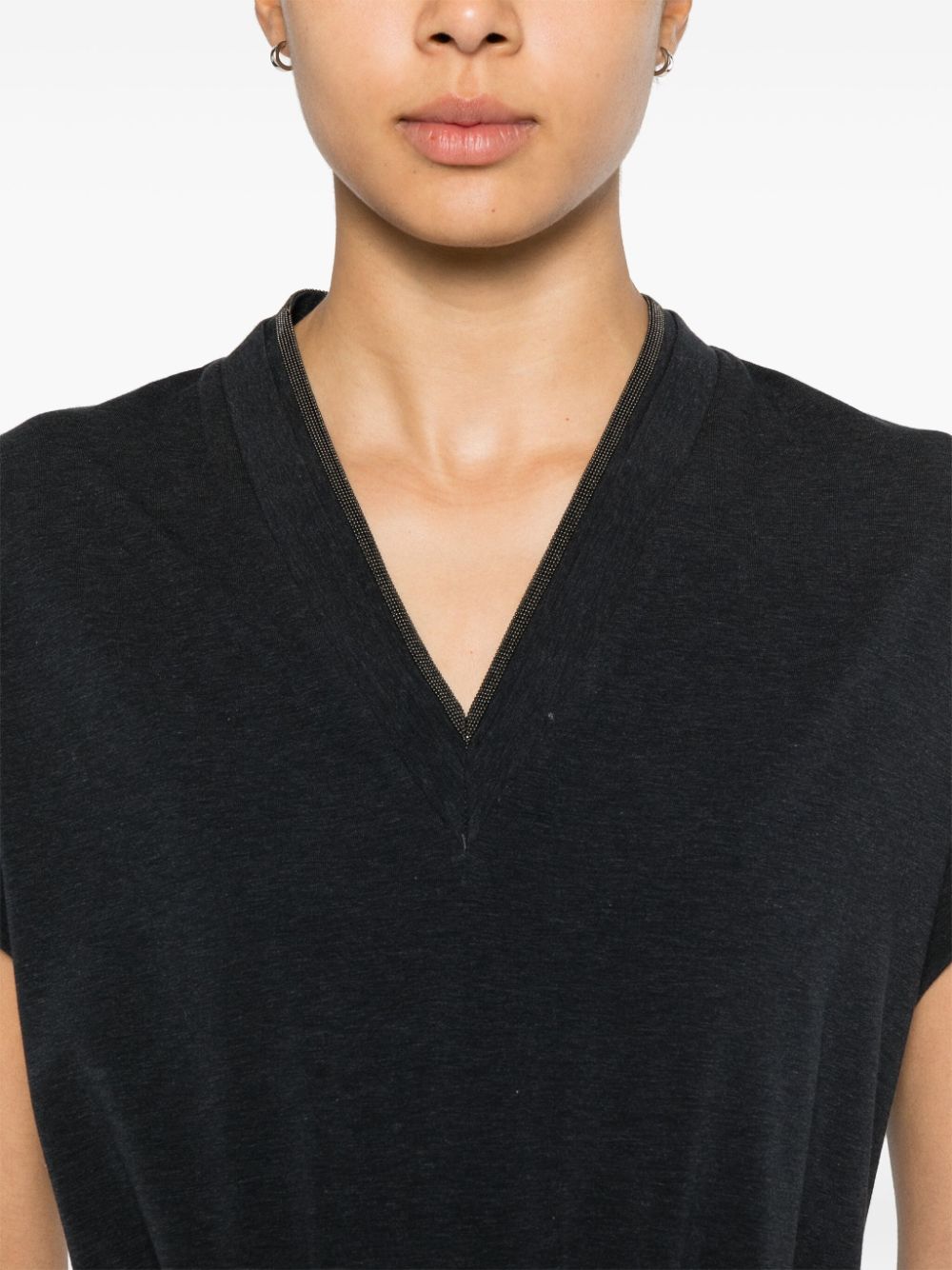 V-neck cotton t-shirt