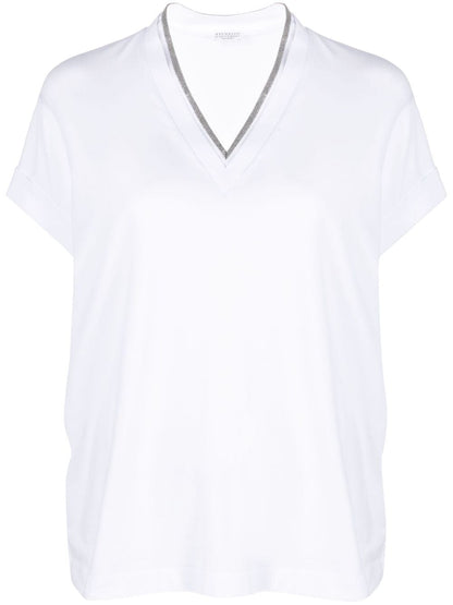 V-neck cotton t-shirt