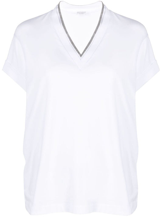 V-neck cotton t-shirt