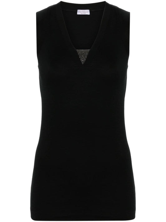 Ribbed cotton sleeveless top