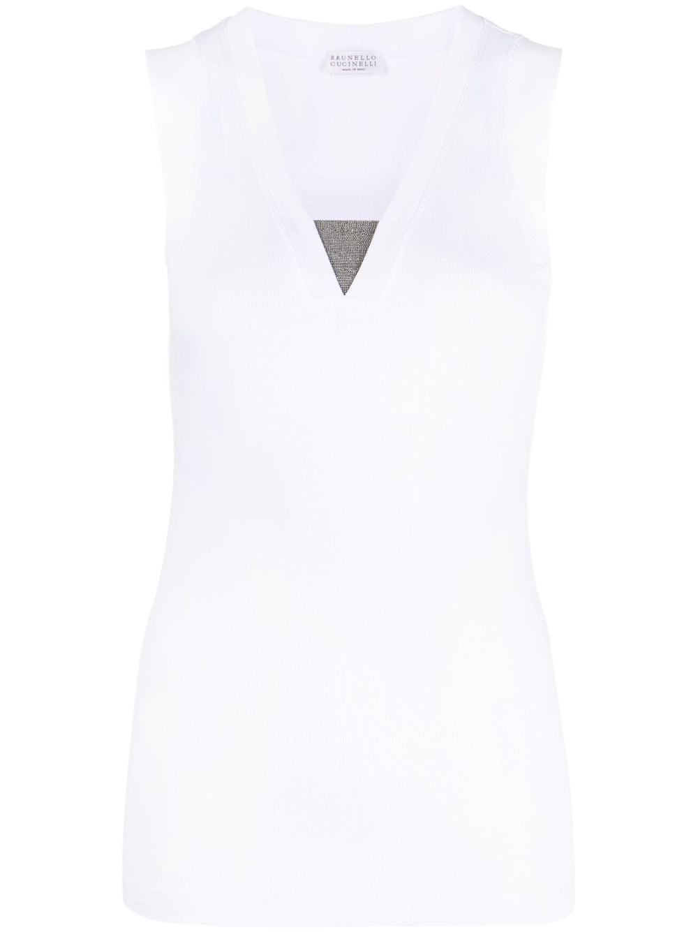 Ribbed cotton sleeveless top