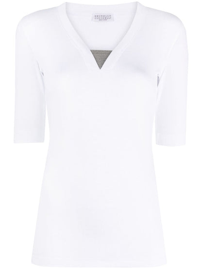 Cotton v-necked t-shirt