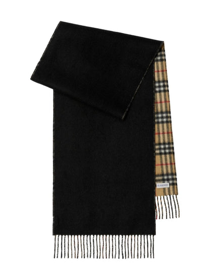 Check cashmere reversible scarf