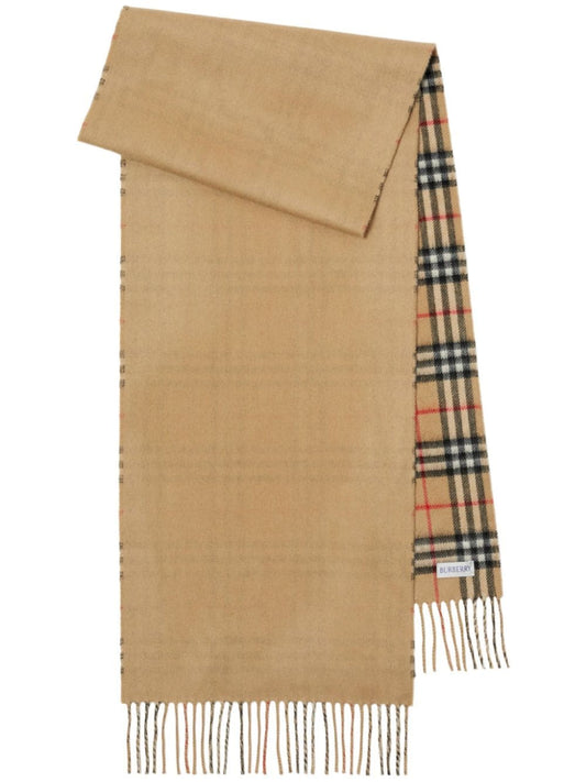 Check reversible cashmere scarf