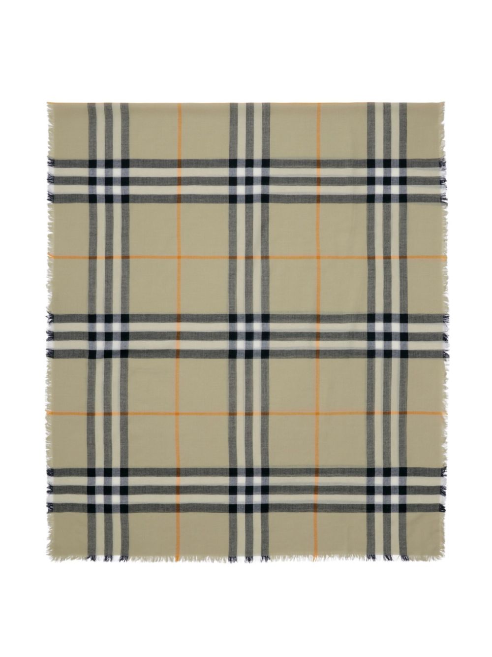 Giant check wool scarf