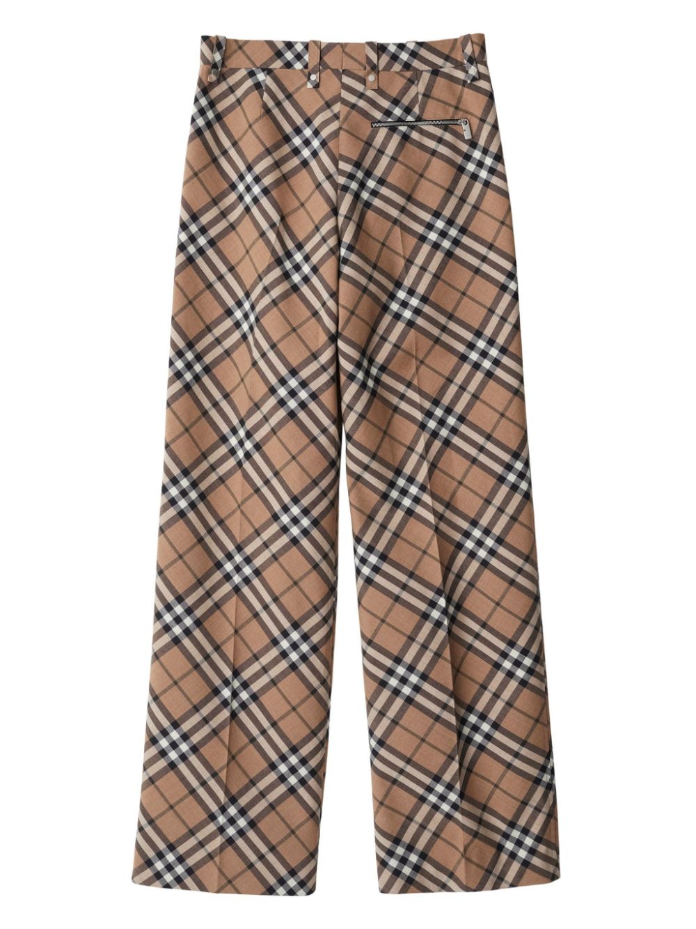 Check wool blend trousers