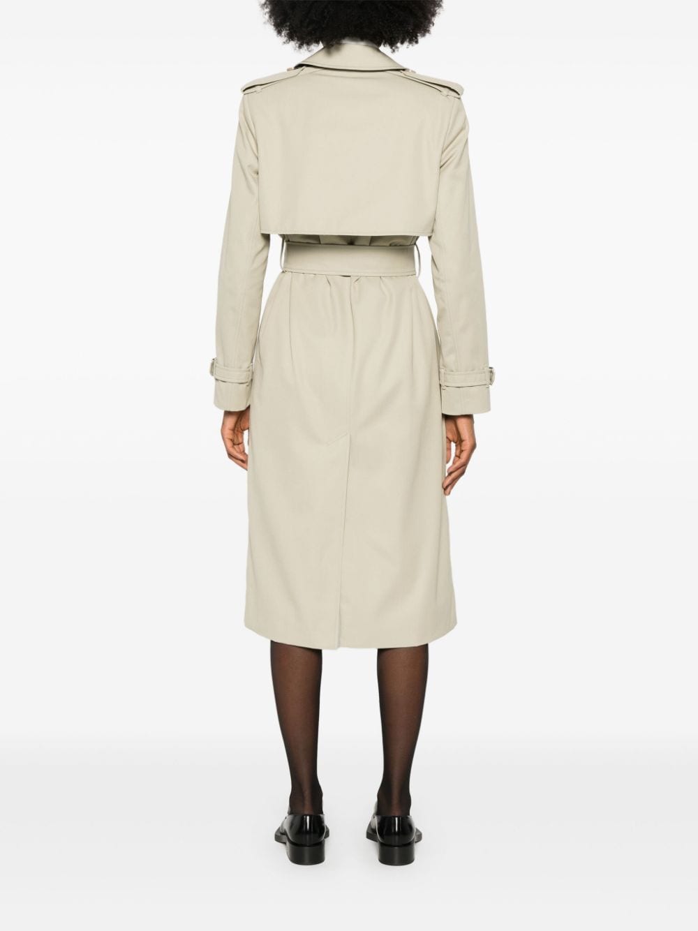 Cotton blend long trench coat