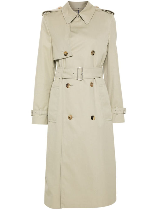 Cotton blend long trench coat