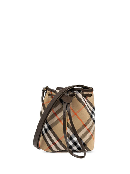 Check mini bucket bag