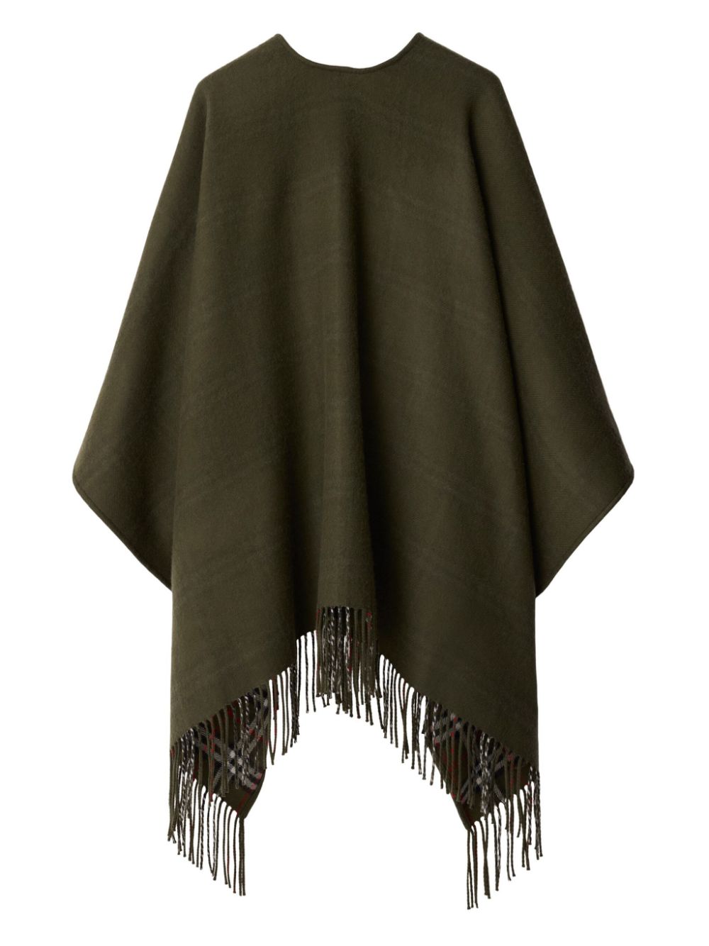 Check reversible wool cape