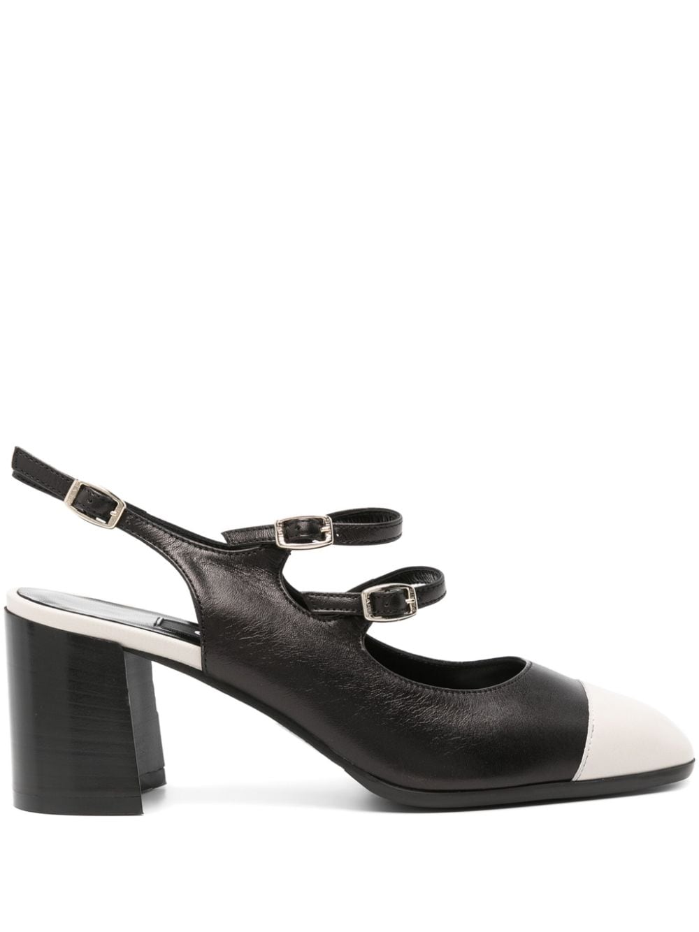 Papaya leather slingback mary janes