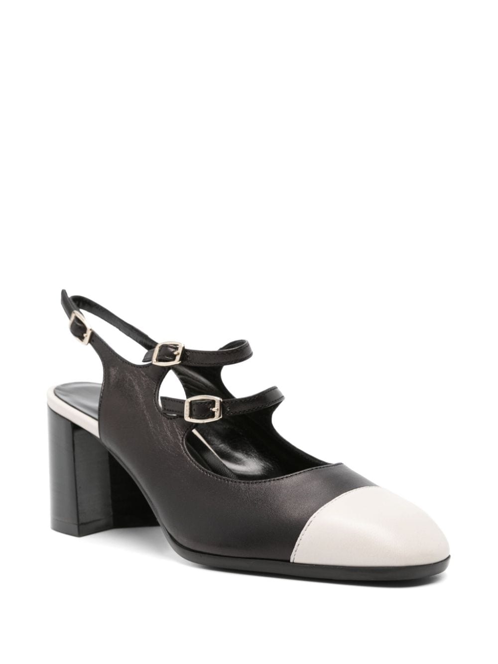 Papaya leather slingback mary janes