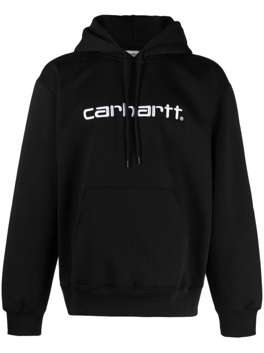 Logo cotton blend hoodie