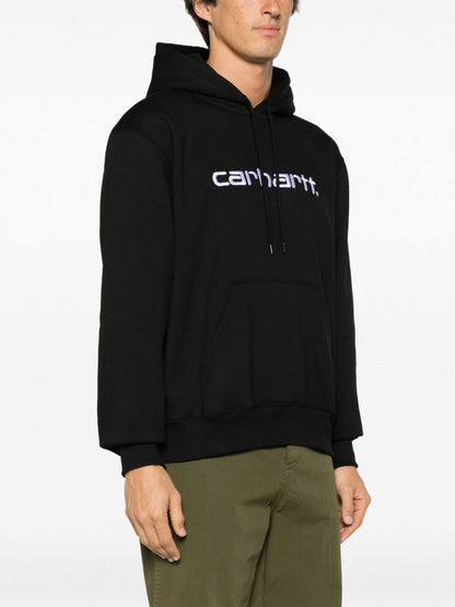 Logo cotton blend hoodie