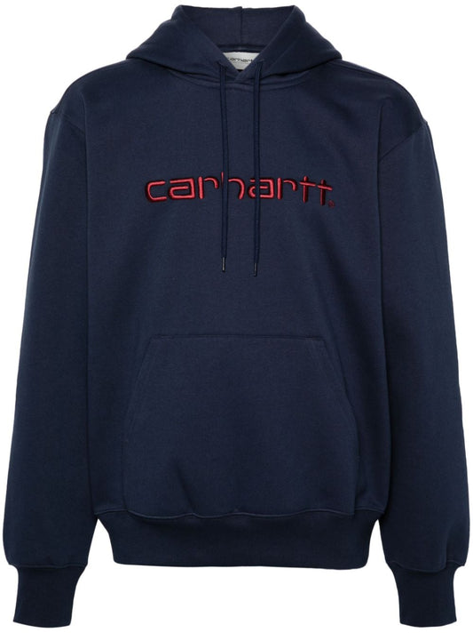 Logo cotton blend hoodie