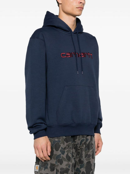 Logo cotton blend hoodie