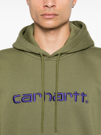 Logo cotton blend hoodie