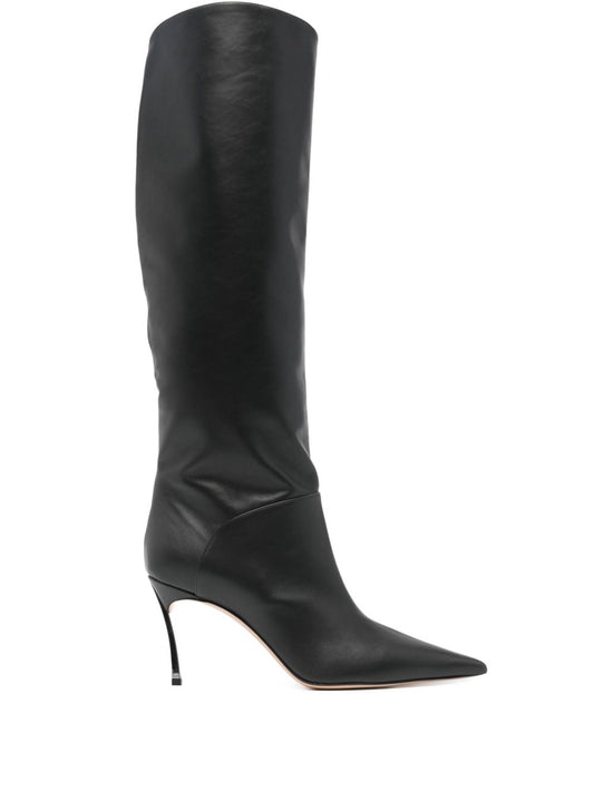 Superblade leather heel boots