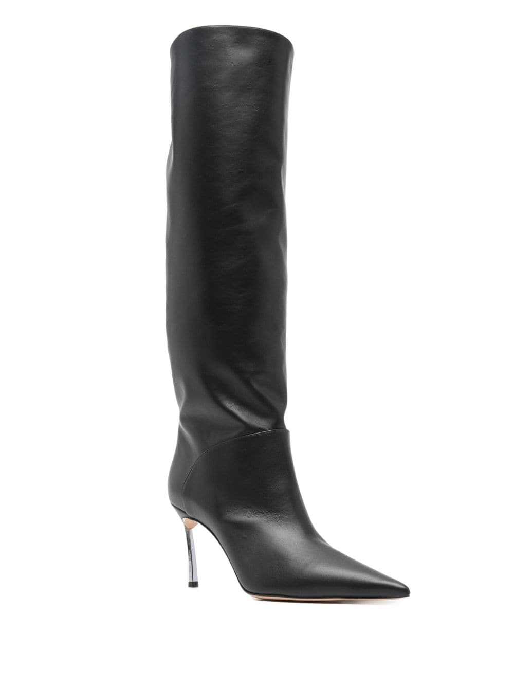 Superblade leather heel boots