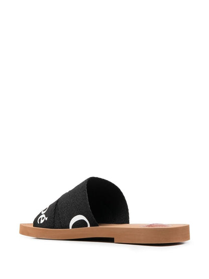 Woody linen flat sandals