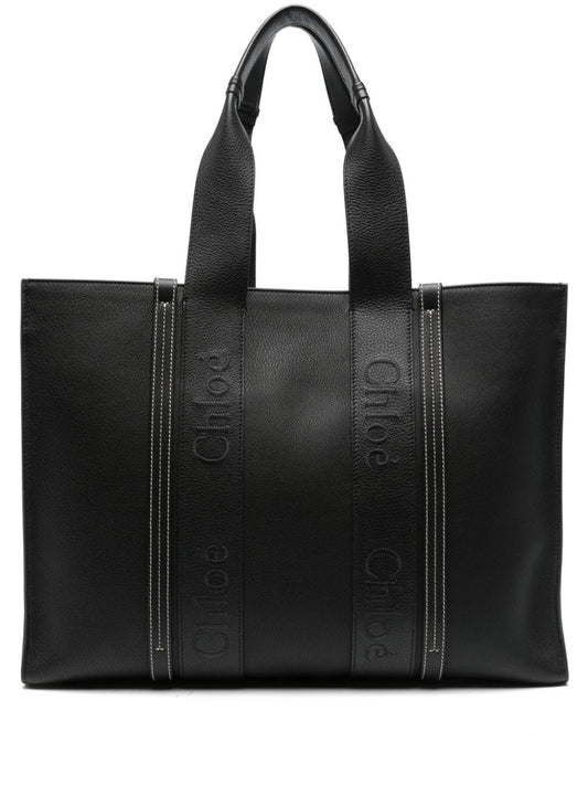 Woody leather medium tote