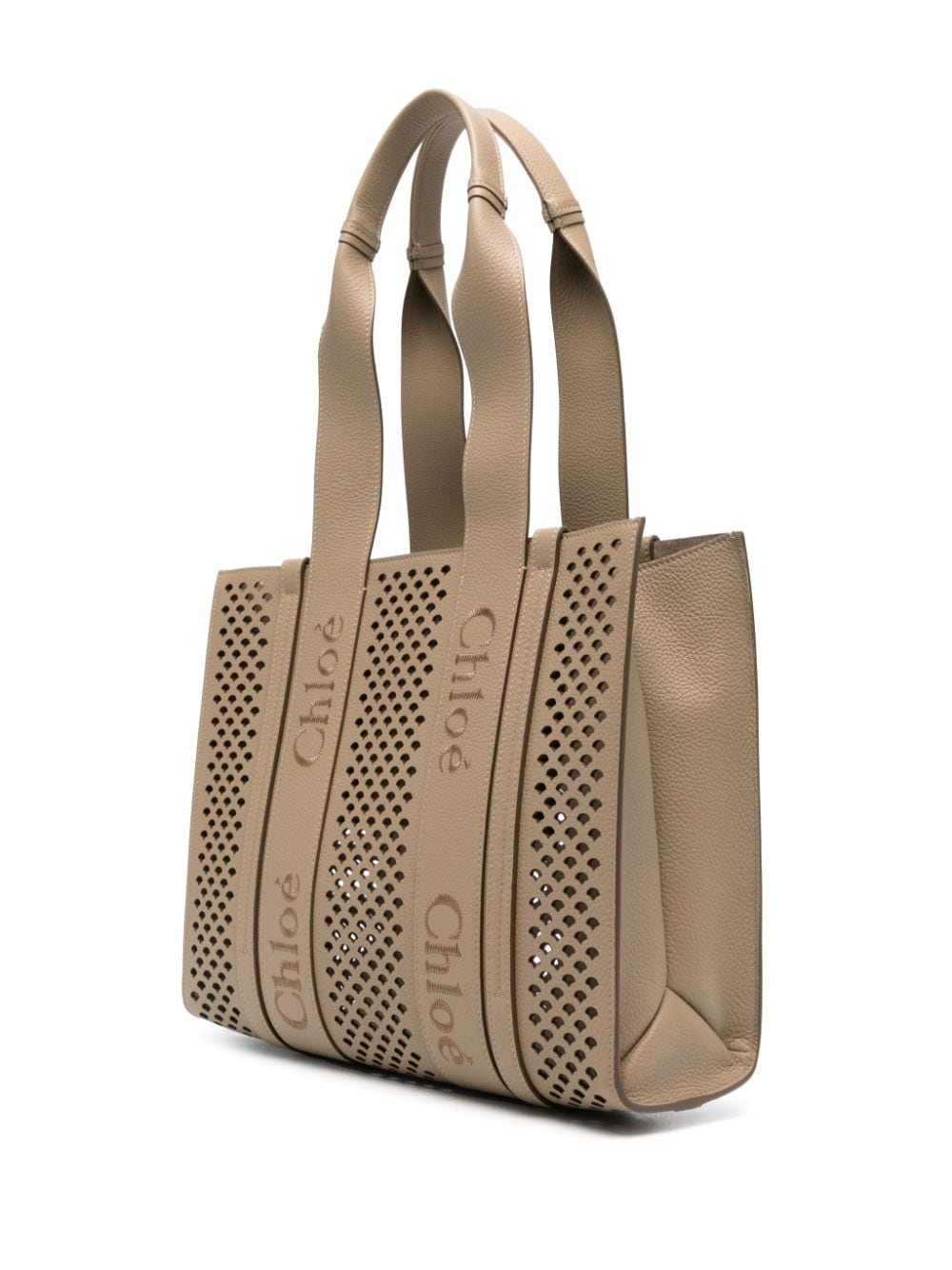 Woody leather medium tote