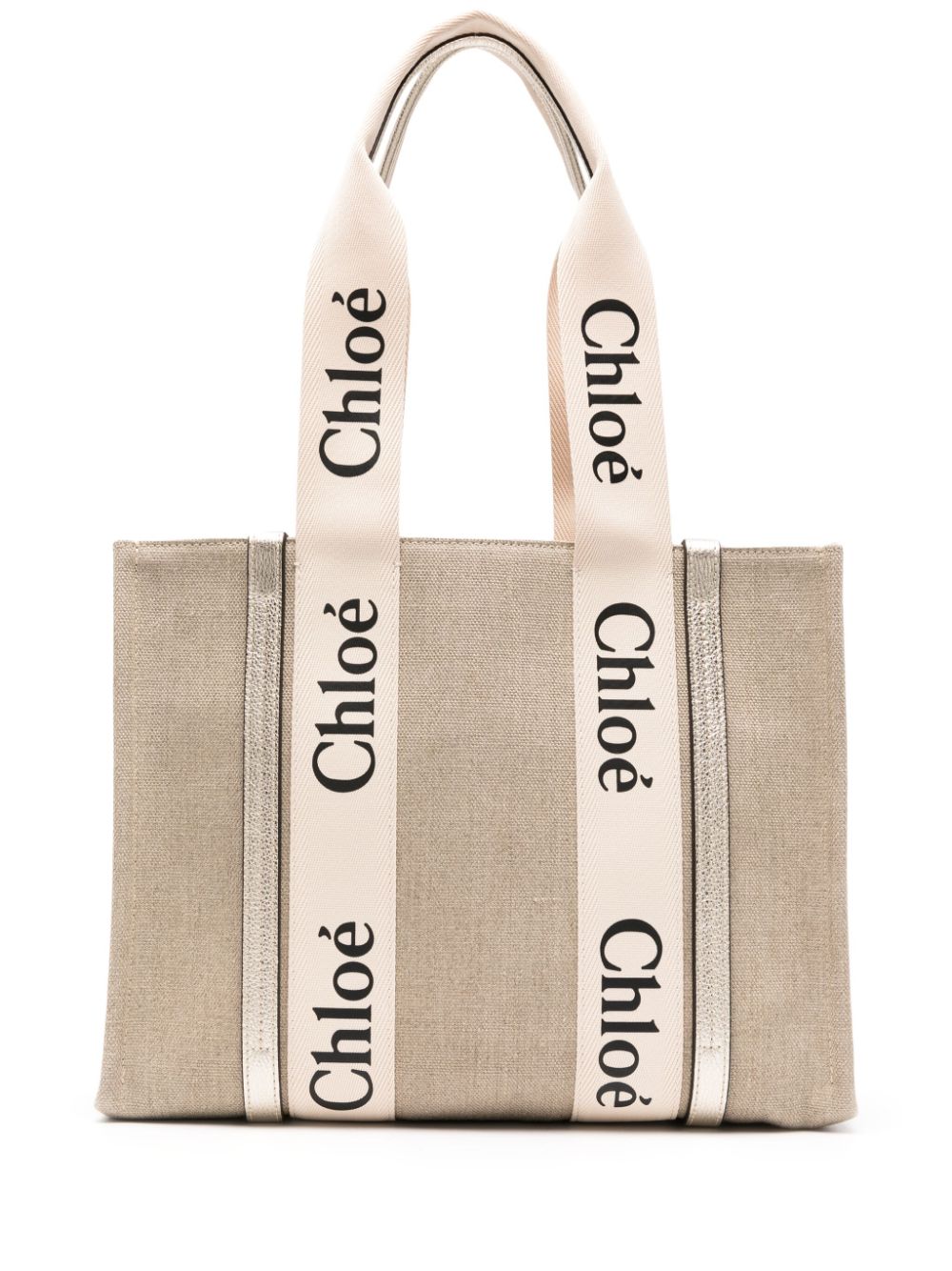 Woody medium linen tote