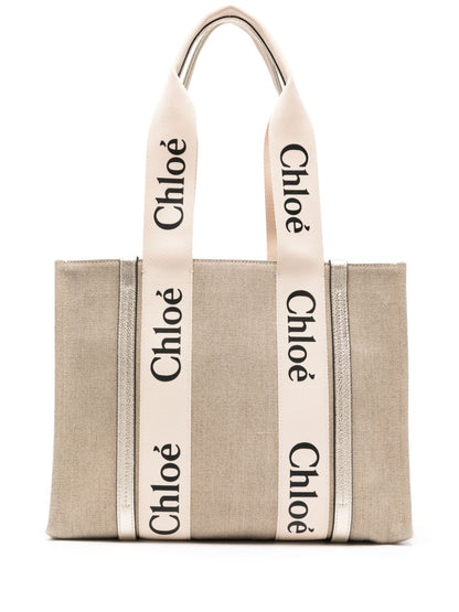 Woody medium linen tote