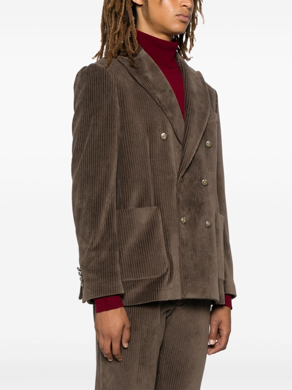 Corduroy double-breasted jacket