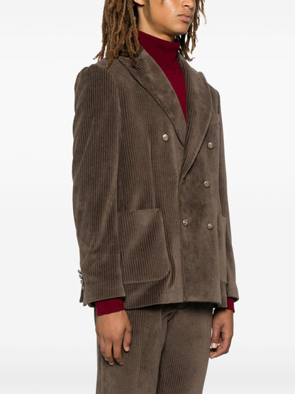 Corduroy double-breasted jacket