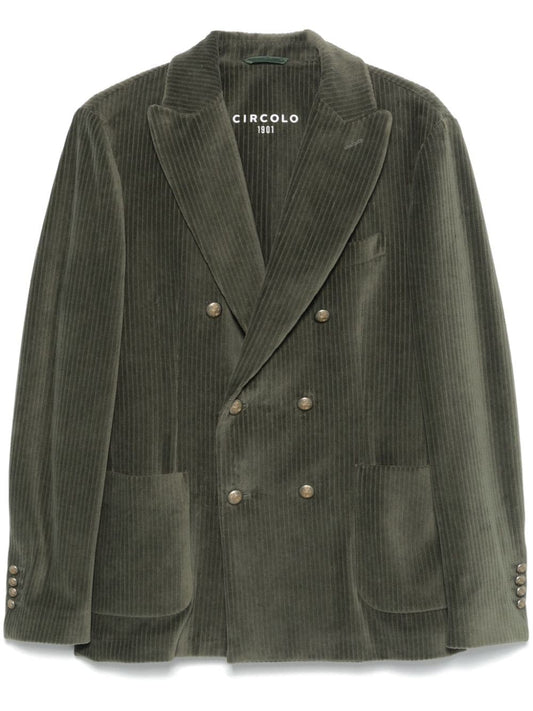 Corduroy double-breasted jacket