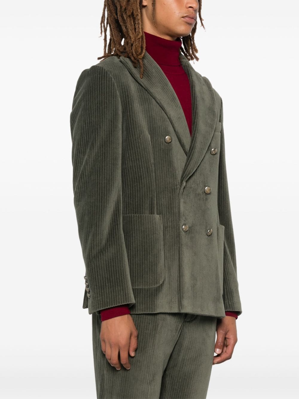 Corduroy double-breasted jacket