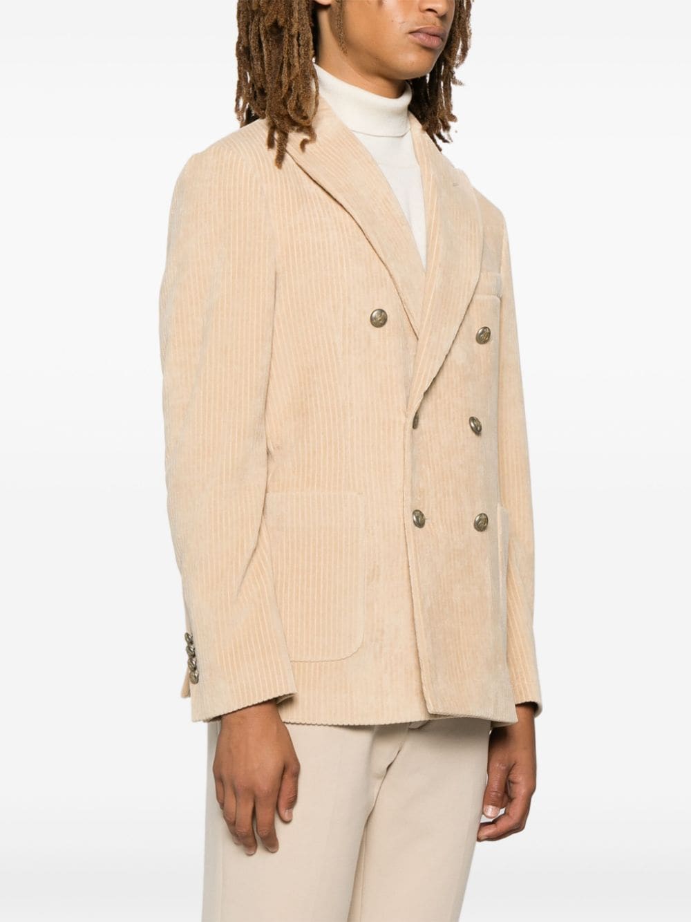 Corduroy double-breasted jacket