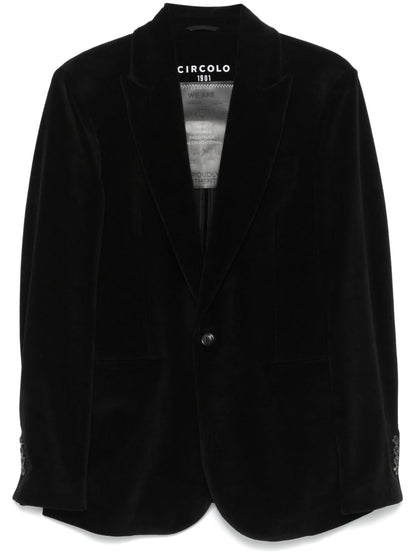 Velvet single-breasted jacket