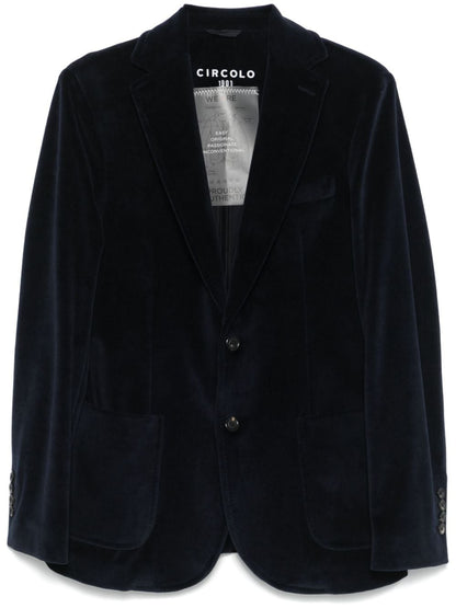 Velvet single-breasted jacket