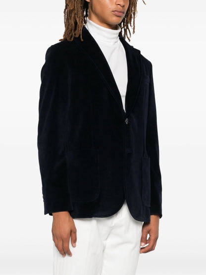 Velvet single-breasted jacket